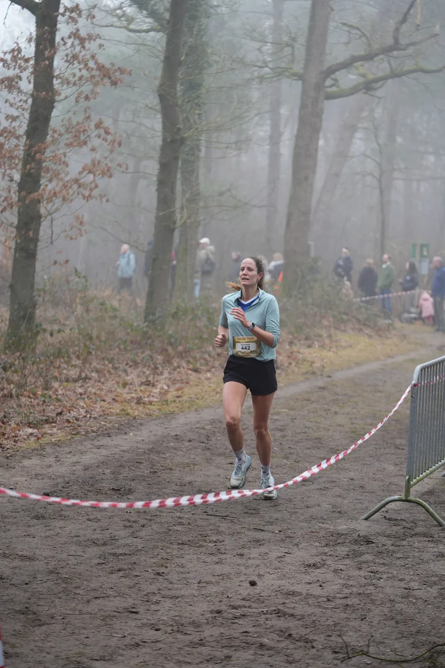 Finishstraat in de mist
